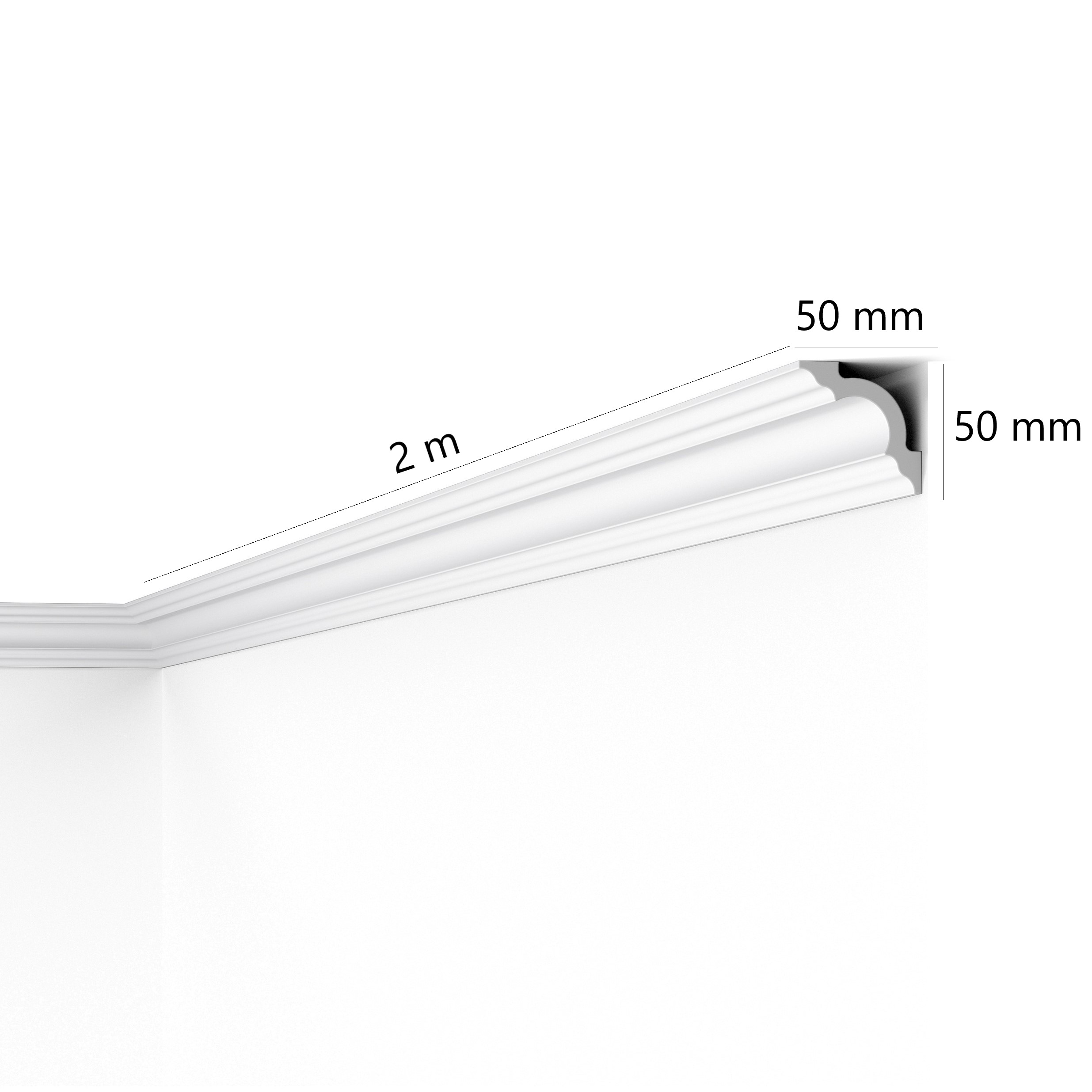 Moldura Nomastyl (A-2) Media Caña Pequeña. Moldura (2m).