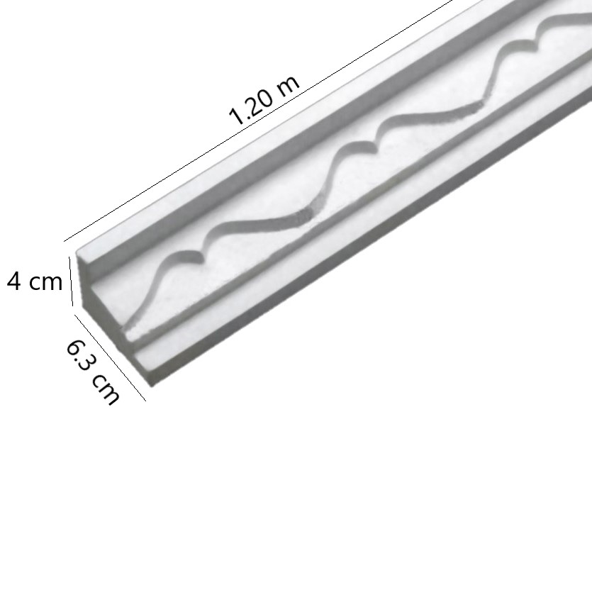 Moldura Olas. Medidas 6.3 x 4 cm. (1.20m).  /5015/ 