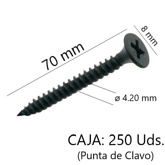 Tornillos 70 mm (250 uds) Pladur /4070631/
