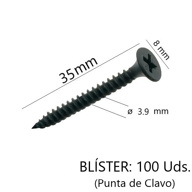 Tornillos 3.9 x 35 mm (100 uds) Pladur /4070705/