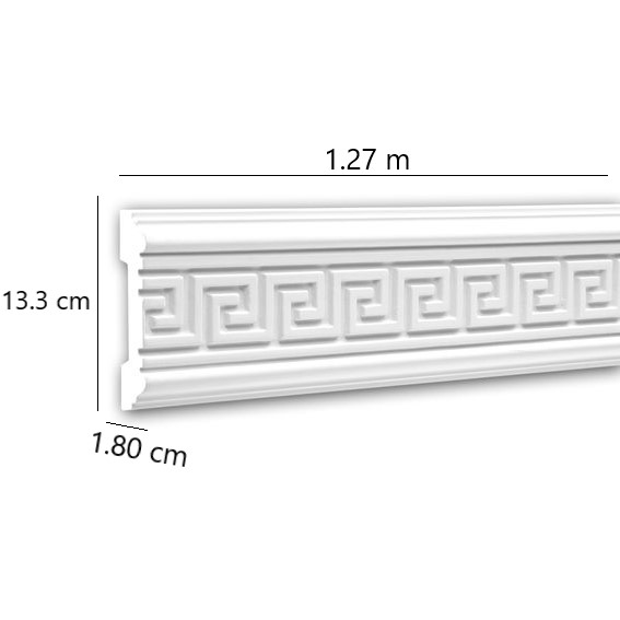 Moldura Tipo Greca. Medidas 13.3 x 1.8 cm (1.27m). /05042/