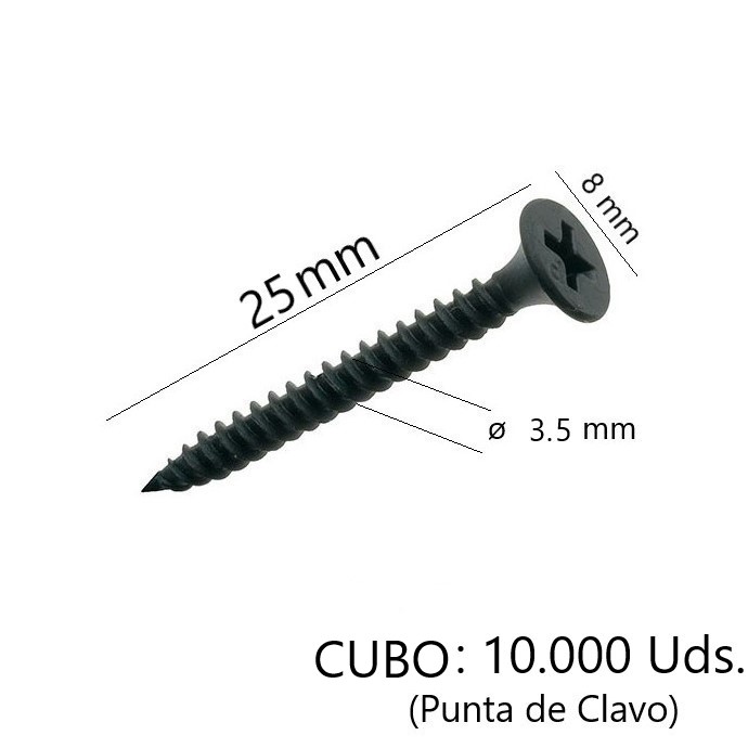 Tornillos 25 mm (10000 uds) Pladur /4070762/