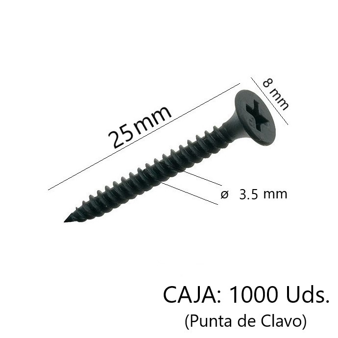 Tornillos 25 mm (1000 uds) Pladur /4070684/
