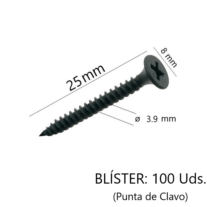 Tornillos 3.9 x 25 mm (100 uds) Pladur /4070704/