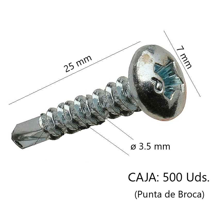 Tornillos MM 3.5x25 mm (500 uds) Pladur /4070689/