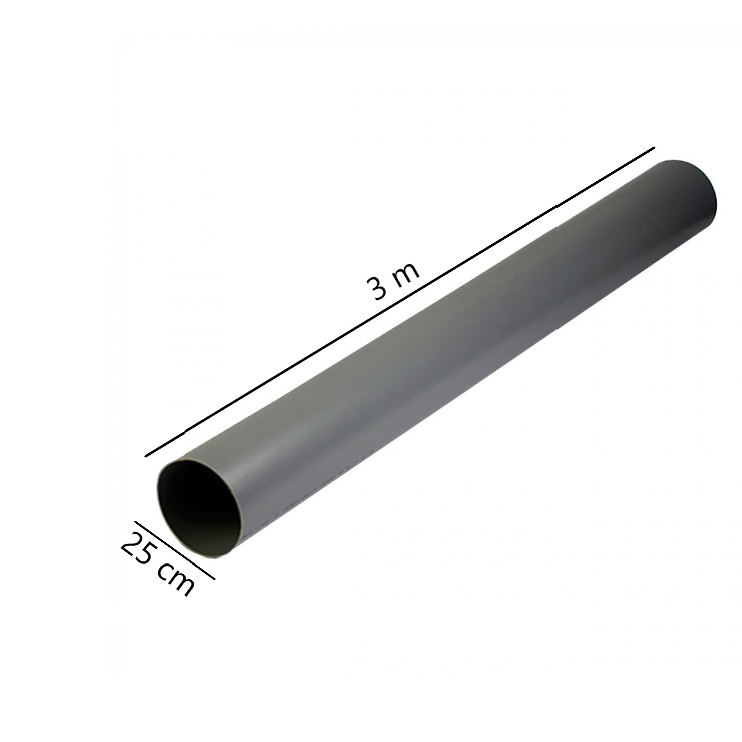 Tubo PVC Grueso 250mm. Longitud 3 m.